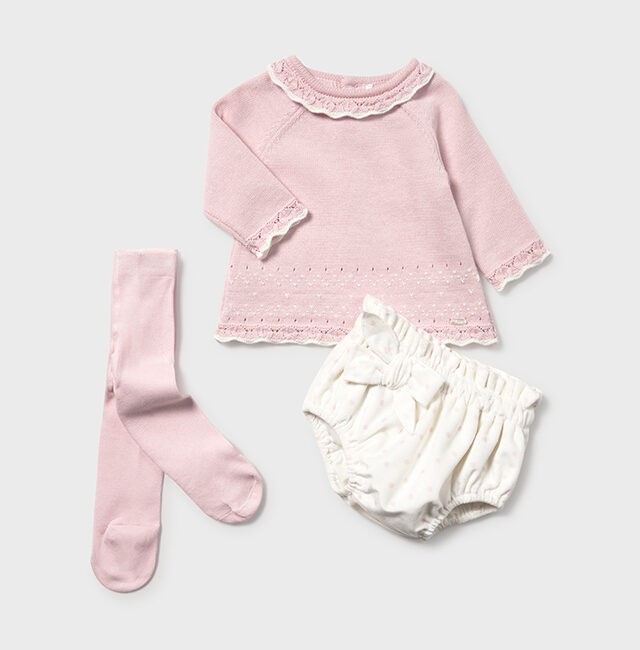 Conj. short e meia calça tricot Mayoral