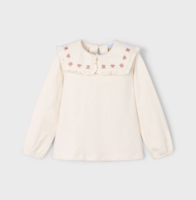 Blusa gola folhos Mayoral