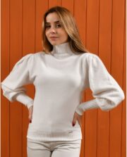 Camisola de malha mangas balão