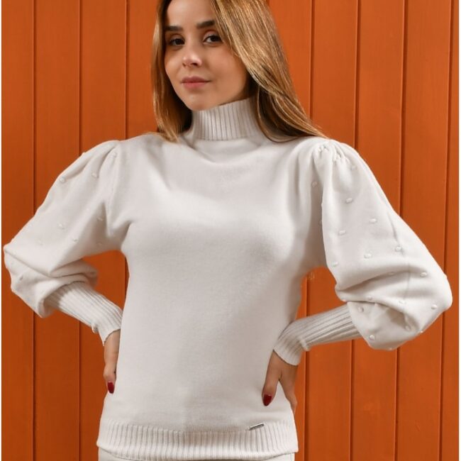 Camisola de malha mangas balão